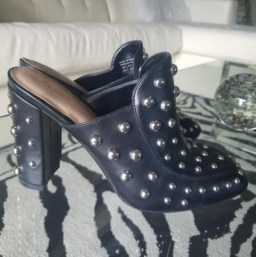 Aldo Studded Mule Heels